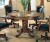 Coaster Turk 3-in-1 Round Pedestal Game Table in Medium Oak Finish
